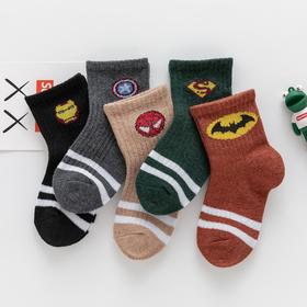 秋冬卡通恐龙棉袜儿童袜子中筒袜男女童婴儿宝宝纯色新款日系