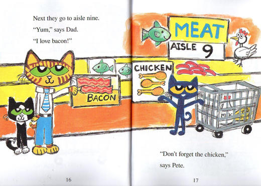 皮特猫的超市之旅 英文原版 Pete the Cat's Trip to the Supermarket I Can Read Level 1 幽默图画故事 英文版 进口书 商品图1