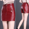 TZW-前裙后裤皮短裤裙女秋冬高腰PU皮短裤女裤子女宽松显瘦 商品缩略图3