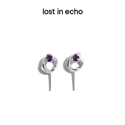 lost in echo 原创设计师品牌 不对称设计感可拆卸个性钉头锆石螺旋耳钉 商品图2
