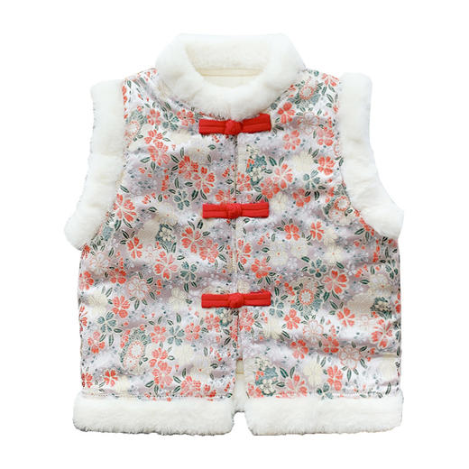 【国风马甲 保暖御寒】A类婴儿拜年服马甲秋冬宝宝冬款儿童中国风背心唐装嘟嘟家拜年服 商品图4