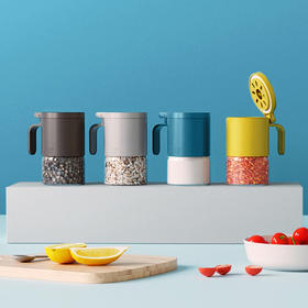 【加拿大ZUUTII 调味罐】 高硼硅玻璃 安全材质 可内置干燥剂 盖子可立 方便取材 自带长短勺 全身可拆清洗