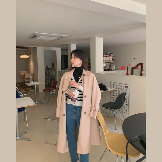 金蘑菇菇【 石墨烯牛仔裤】复古明线白色休闲直筒牛仔裤女 商品图4