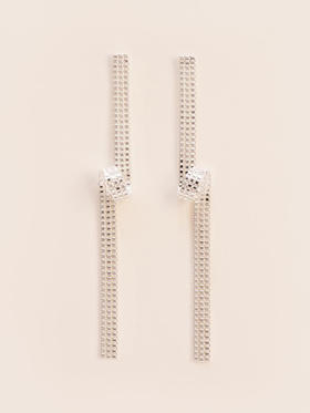 北京仓｜Wouters Hendrix-Long Twisted-扭曲 耳环（银色）［比利时设计师］