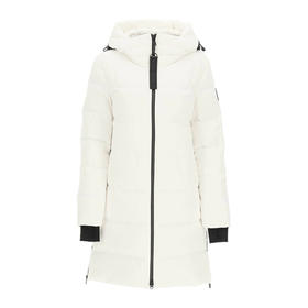 MOOSE KNUCKLES 中长款带帽无毛领 女士羽绒服 白色 M31LJ140 891
