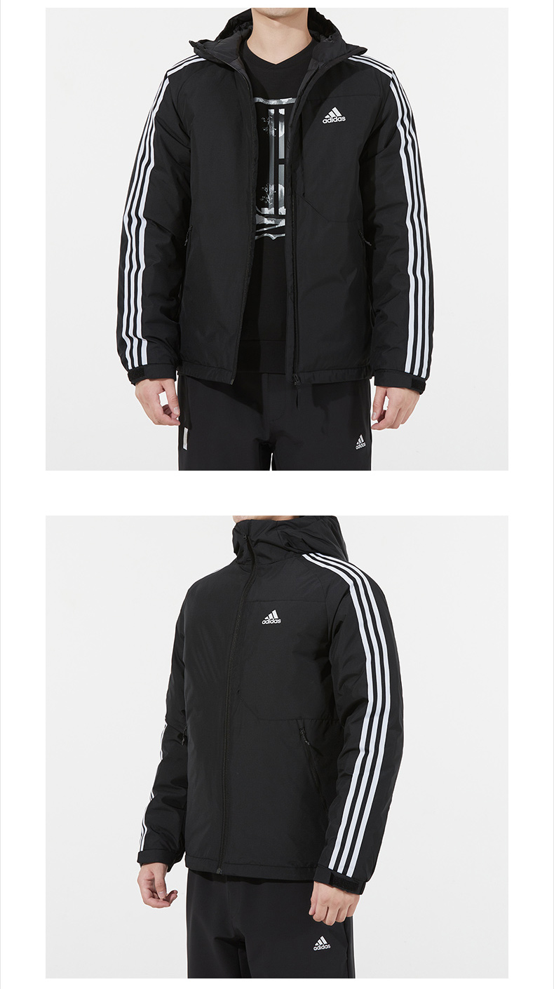 adidas 阿迪达斯 男子上衣时尚训练运动休闲连帽羽绒服夹克外套H23080