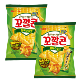 [2捆绑]乐天 帽形玉米酥粘玉米味72g*2