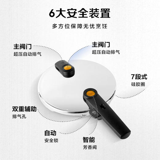 德国进口菲仕乐新味达快22厘米6升高速快锅小蓝盖 商品图1