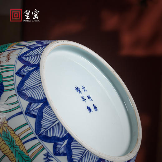 【皇窑】明嘉靖五彩鱼藻纹盖罐 商品图2