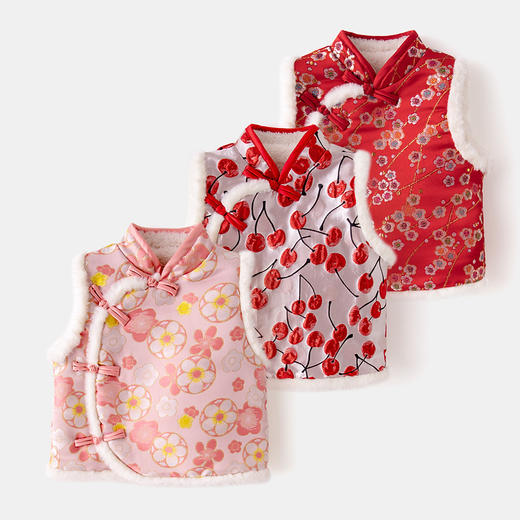 【国风马甲 保暖御寒】A类婴儿拜年服马甲秋冬宝宝冬款儿童中国风背心唐装嘟嘟家拜年服 商品图2