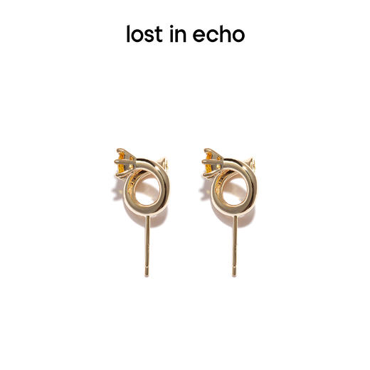 lost in echo 原创设计师品牌 不对称设计感可拆卸个性钉头锆石螺旋耳钉 商品图1