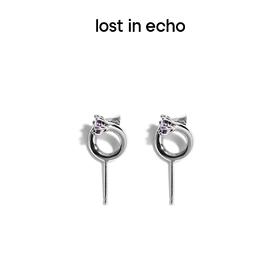 lost in echo 原创设计师品牌 不对称设计感可拆卸个性钉头锆石螺旋耳钉