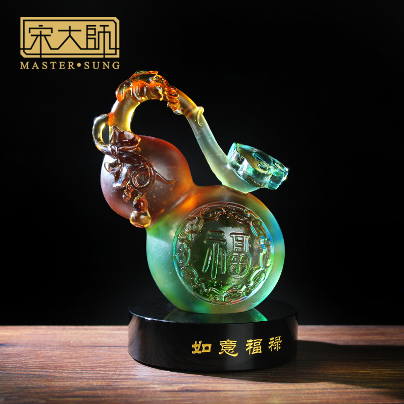 宋韶光新款 如意福禄 福寿连年 葫芦古法琉璃摆件商务工艺礼品