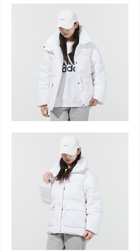 Adidas阿迪达斯NEO女装冬季新款保暖舒适防风羽绒服H18617