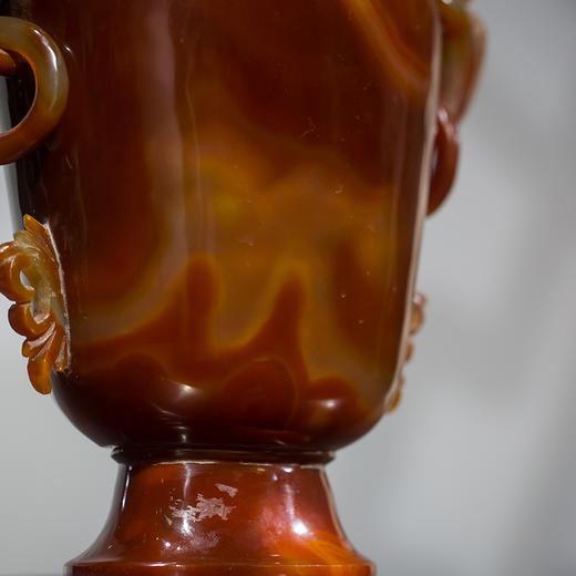 清 玛瑙活环龙纹赏瓶 商品图3