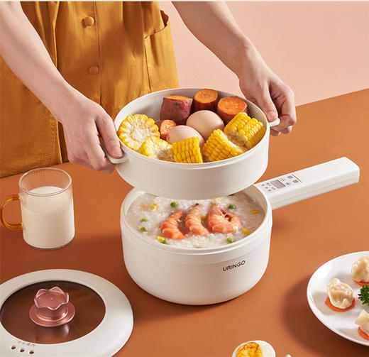 七彩叮当QC-SC01Z手持锅宿舍学生家用多功能一体电热火锅多功能锅 商品图5