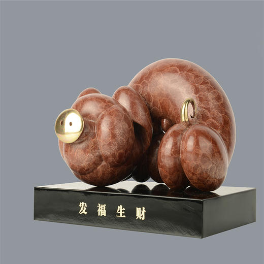宇达青铜摆件  邱国民作品  十二生肖猪《发福生财》艺术装饰摆件  高14.5cm 商品图0