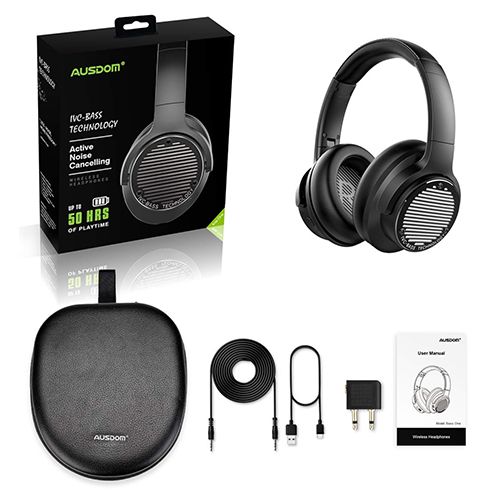 AUSDOM BASS ONE Noise Cancelling Headphones 50 Hrs Playtime Wireless