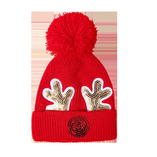 【圣诞小鹿针织帽】儿童帽子女宝可爱保暖秋冬毛线帽男宝时尚百搭冷帽 商品图4