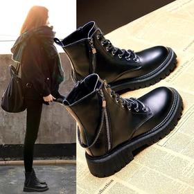 马丁靴女鞋2021年新款秋冬季ins潮英伦风皮靴单靴加绒瘦瘦短靴子