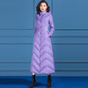 SSGS746长款羽绒服女长过膝2021年冬新款显瘦连帽白鸭绒冬季保暖紫色外套 商品缩略图2