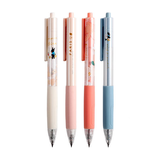 晨光卡斯波和丽莎花漾中性笔QGPJ2307黑0.5按压式速干笔子弹头水性笔学生用签字笔 商品图0