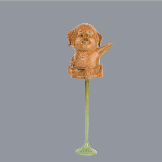 宇达青铜摆件  十二生肖猪《开心就是你》 创意装饰 家居工艺摆件  高34cm 商品图0