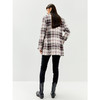 NEELLY纳俪格子毛呢外套女士秋冬季修身双排扣大衣格纹通勤百搭 商品缩略图4