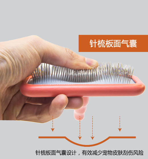 宠物美容榉木针梳 胭脂红/黑色 意大利BRAVURAGROOM 商品图2