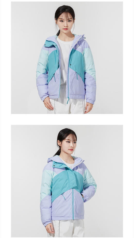 Adidas阿迪达斯羽绒服女装2021冬季新款运动服户外防风保暖拼色休闲时尚羽绒夹克外套GT6546 商品图0
