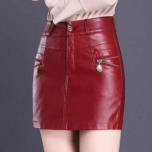 TZW-前裙后裤皮短裤裙女秋冬高腰PU皮短裤女裤子女宽松显瘦 商品图1