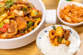 辣肥肠鱿鱼干锅