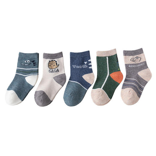 【5双装 柔软舒适 透气且温暖】A类儿童袜子秋冬新款彩棉儿童中筒袜 泡泡口男女卡通宝宝袜 商品图4