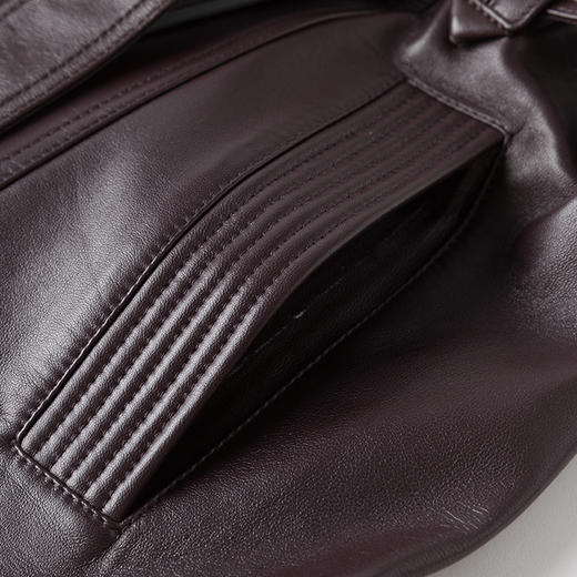 EITIE爱特爱冬季新款复古气质修身显瘦中长款羊皮大衣皮衣6893518 商品图4