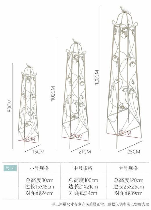 欧美式花园艺铁艺月季铁线莲植物爬藤花架攀爬架户外庭院阳台支架 商品图4