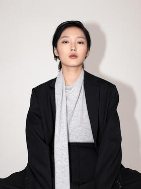 女士2021新款纯山羊绒单股平纹围巾领套头衫