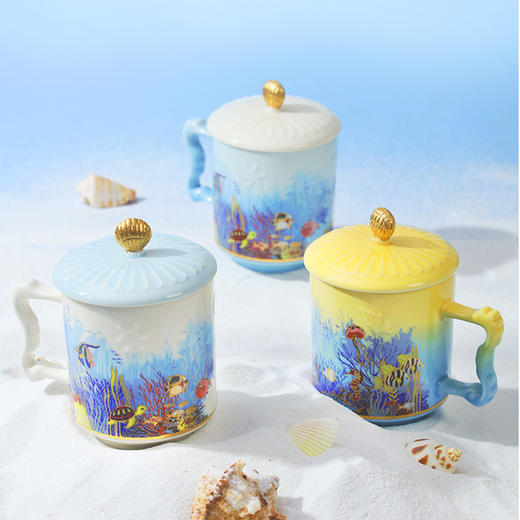 乾唐轩活瓷海底世界高杯（透明白）（样品清仓，介意者慎拍） 商品图2