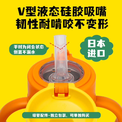 nonoo kids NKS350X1字母家族学饮保温杯 绿350ML 保温杯学生可爱便携316不锈钢大容量带吸管宝宝水壶幼儿园 商品图2