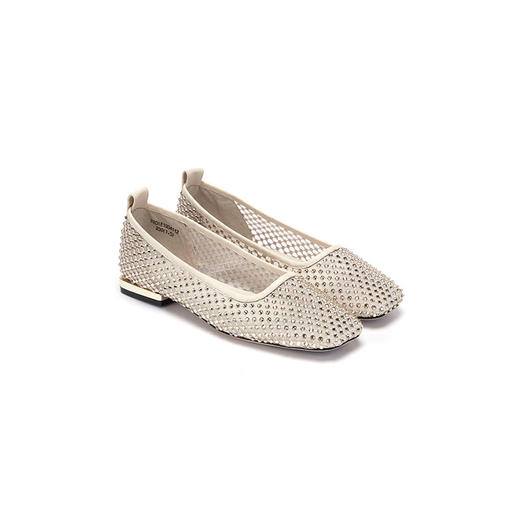 IUIU SECOND 春夏网纱烫钻方头浅口单鞋 商品图4