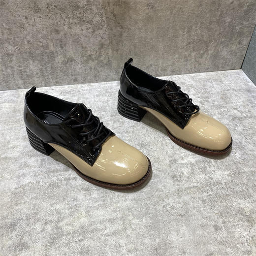 IUIU SECOND 秋冬款圆头粗跟英伦小皮鞋 商品图0