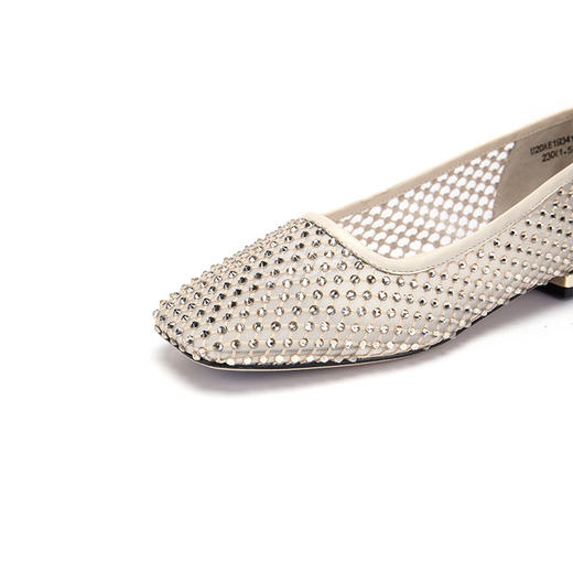 IUIU SECOND 春夏网纱烫钻方头浅口单鞋 商品图3