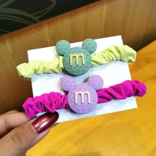 【两只装】韩国东大门新款发饰 荧光糖果色米奇发圈卡通丸子头绳 商品图3