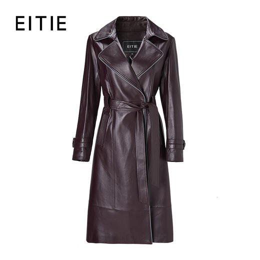 EITIE爱特爱冬季新款复古气质修身显瘦中长款羊皮大衣皮衣6893518 商品图0