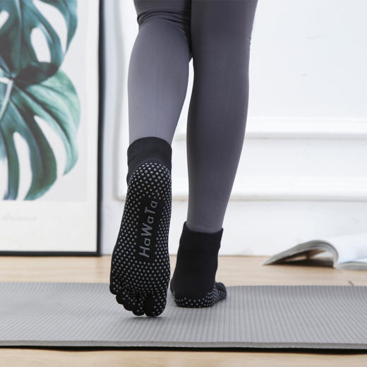 《15送1》HaWaTa华威特五指瑜伽袜硅胶防滑瑜伽袜普拉提瑜伽袜（裹脚踝） 商品图3