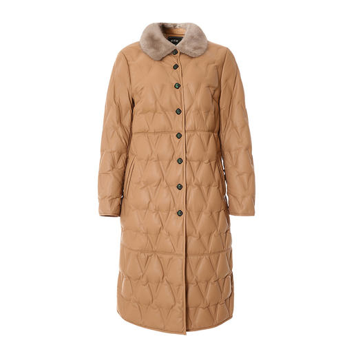 EITIE爱特爱冬季新款皮羽绒服白鸭绒中款气质修身外套6893529 商品图5