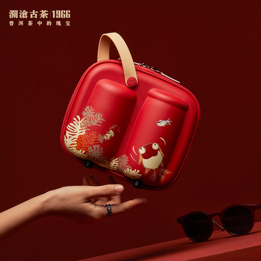 澜沧古茶新春茶具四件套容月（珊瑚红） 商品图1