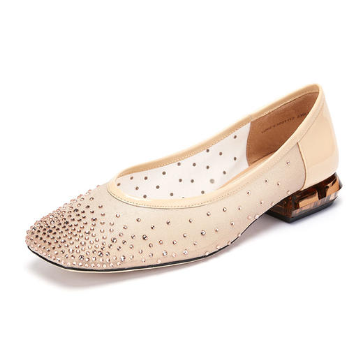 IUIU SECOND 春秋款网纱水钻方头浅口单鞋 商品图0