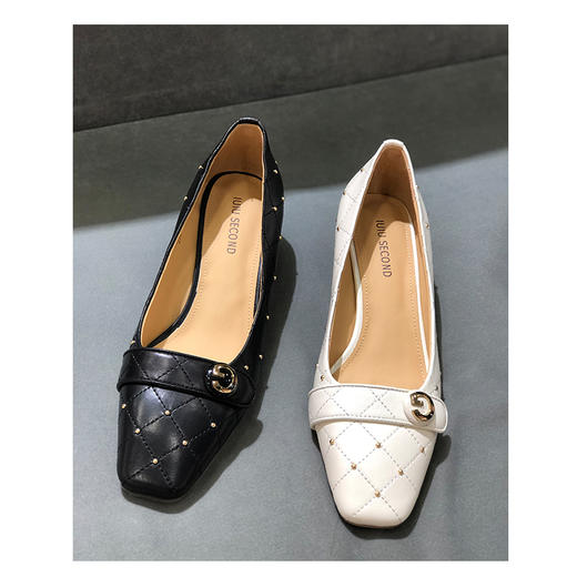 IUIU SECOND 春夏浅口铆钉小跟单鞋 商品图1