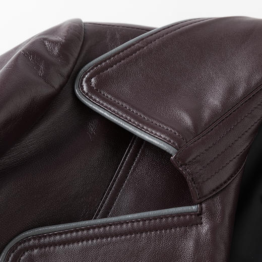 EITIE爱特爱冬季新款复古气质修身显瘦中长款羊皮大衣皮衣6893518 商品图3