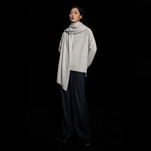 女士2021年收藏级新款拉毛纯山羊绒单股平纹高领套头衫 商品图1